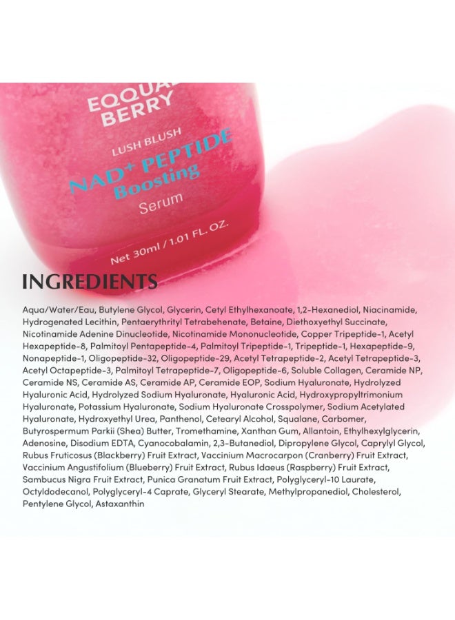 eqqualberry Peptide Boosting Smoothie Serum 30ml Rejuvenating Facial Serum with NAD+, Peptides & Antioxidants for Firmness, Radiance & Hydration - Image 5